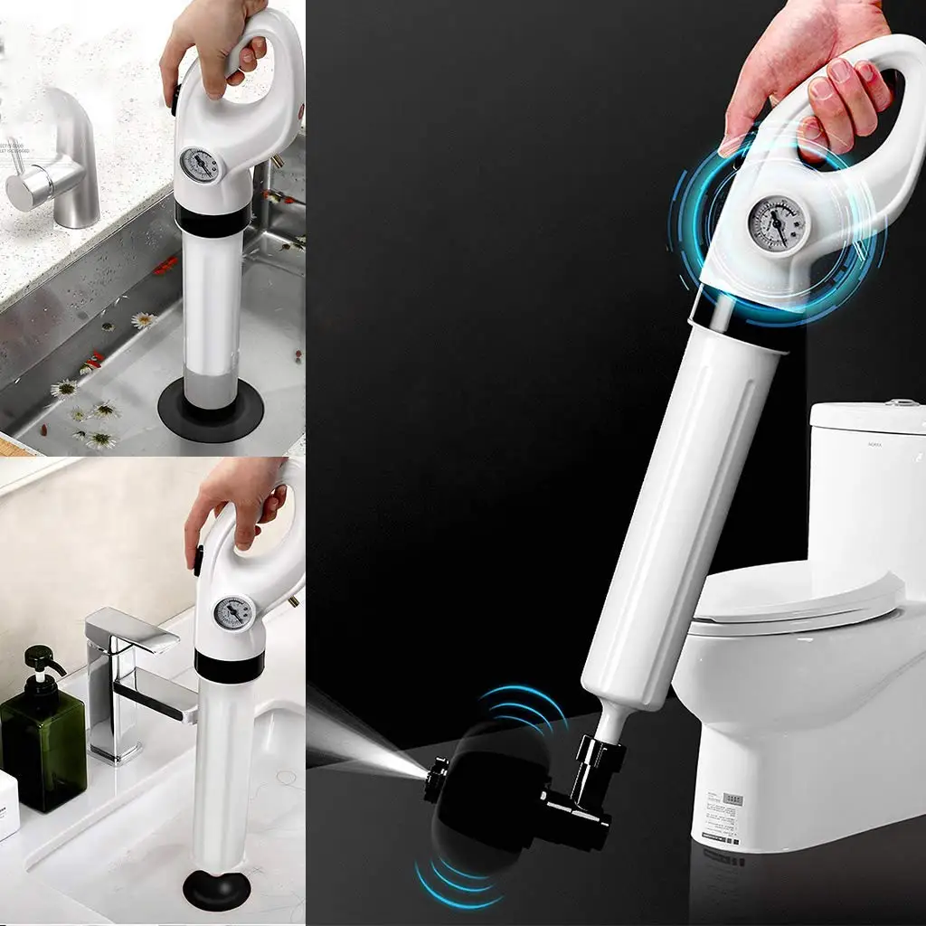 

High Pressure Air Drain Blaster Gun Drain Clog Dredge Tools Powerful Toilet Plunger Auger Cleaner For Bathroom Kitchen Sink