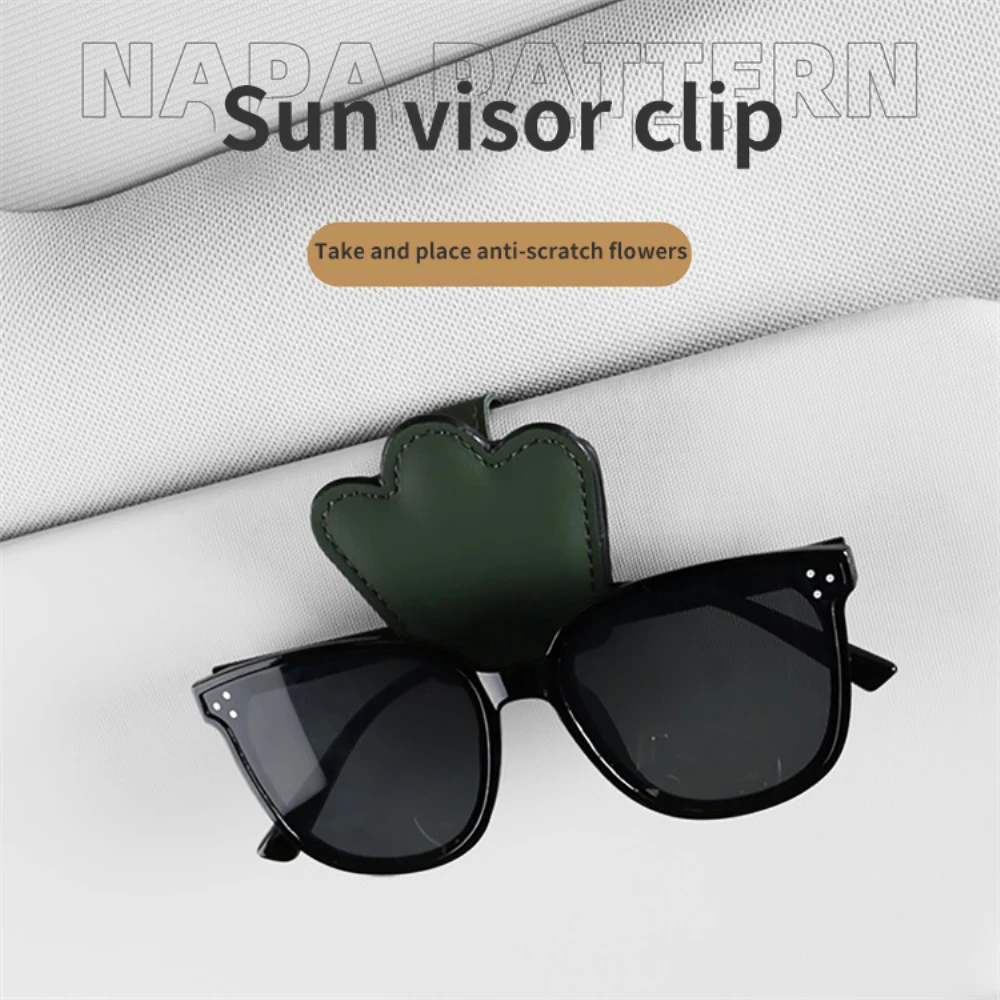 

Glasses Clip Leather Magnetic Car Sunshade Glasses Case Bill Card Id Clip Portable Glasses Storage Clip Eyeglasses Accessories