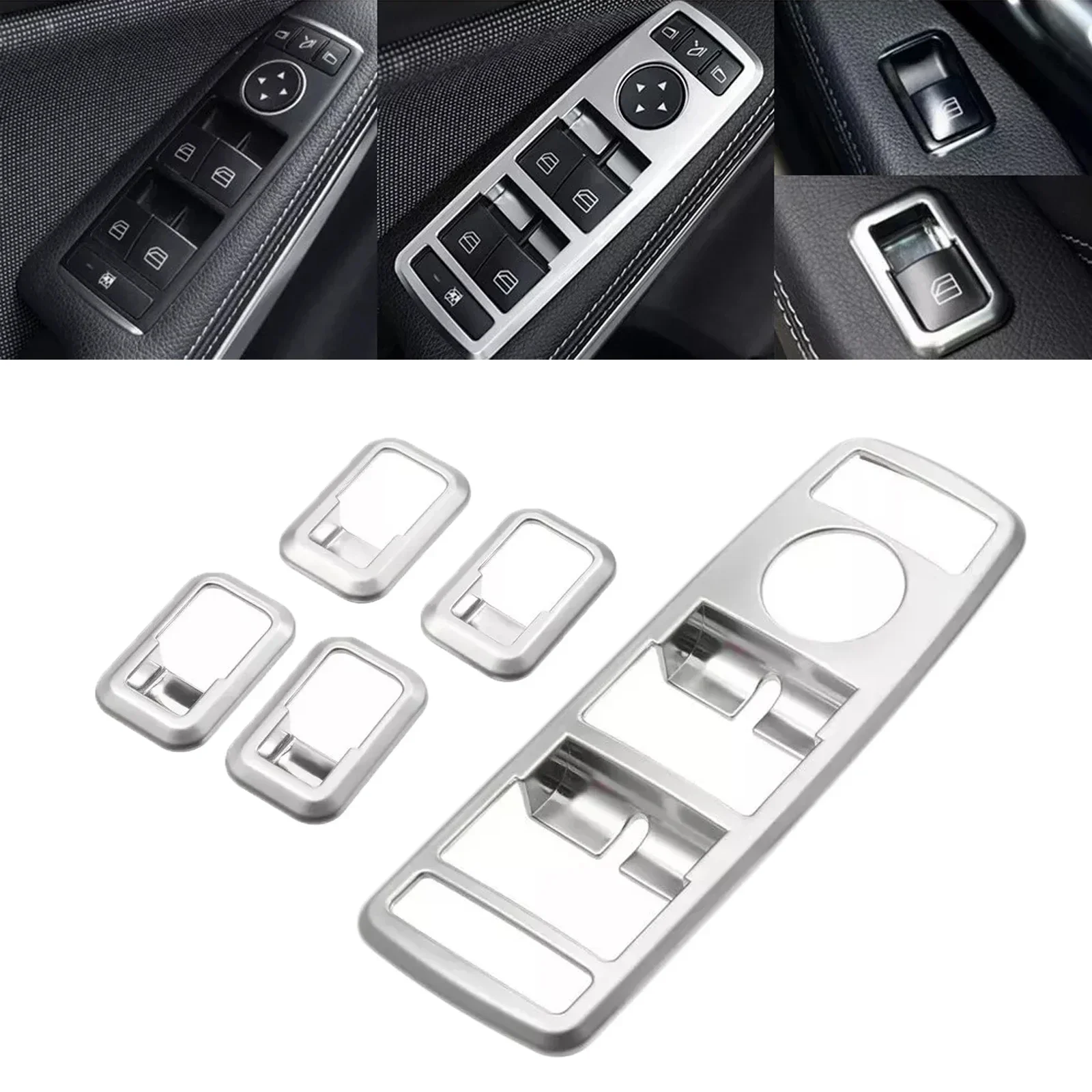 Для Mercedes A B C CLA CLS E GL GLA GLK Class W176 W204 C117 C218 W212 X166 X156 Серебряная панель переключателя