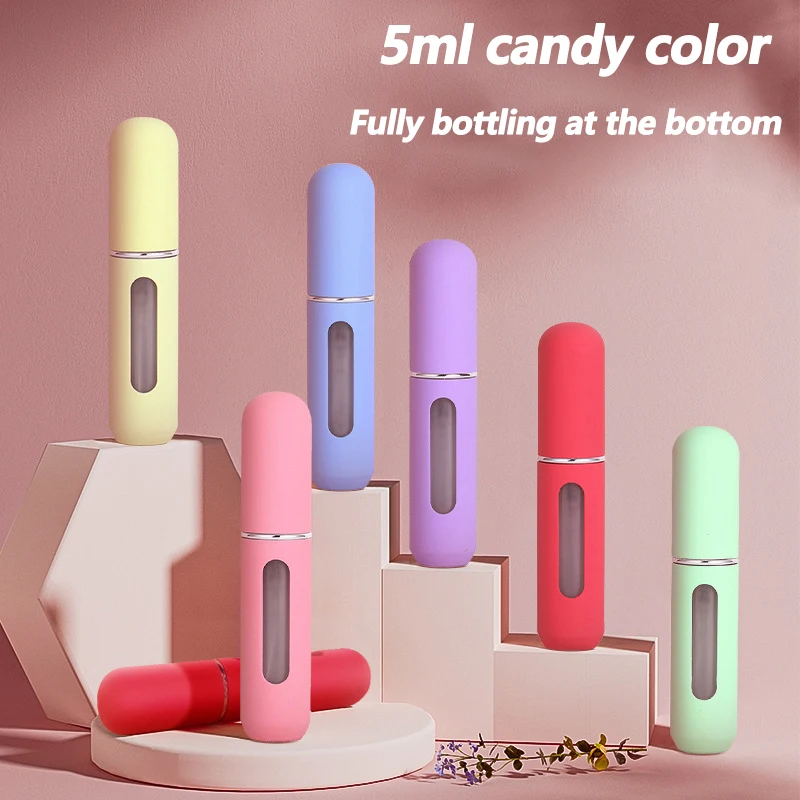 

Perfume Refill Bottle Candy Color 5ml Refill Bottle Liquid Sub-Bottling Fine Mist Spray Mini Containers Atomizer Travel Portable