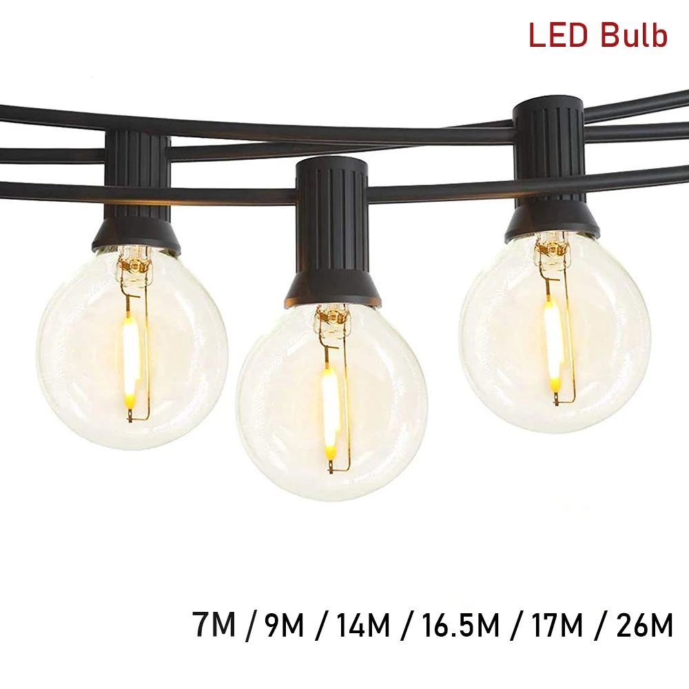 

7/26 м гирлянда светодиодный глобус гирлянда Фея светодиодный G40 уличный для рождественской вечеринки садовый декор гирлянда лампа уличный патио заднего двора