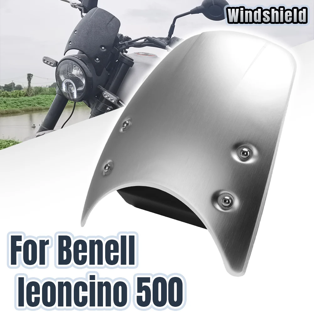 Лобовое стекло мотоцикла лобовое обтекатель фар для Benelli Leoncino 500 черный