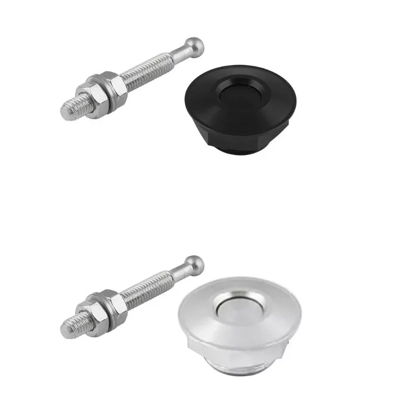 

Set Universal Push Button Quick Release Hood Pins Bonnet Lock Clip Latch Bumper