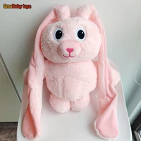 100cm giant rabbit plush toy retractable bunny plushies doll with long ears easter bunny toy with floppy soft stuffed toy dolls