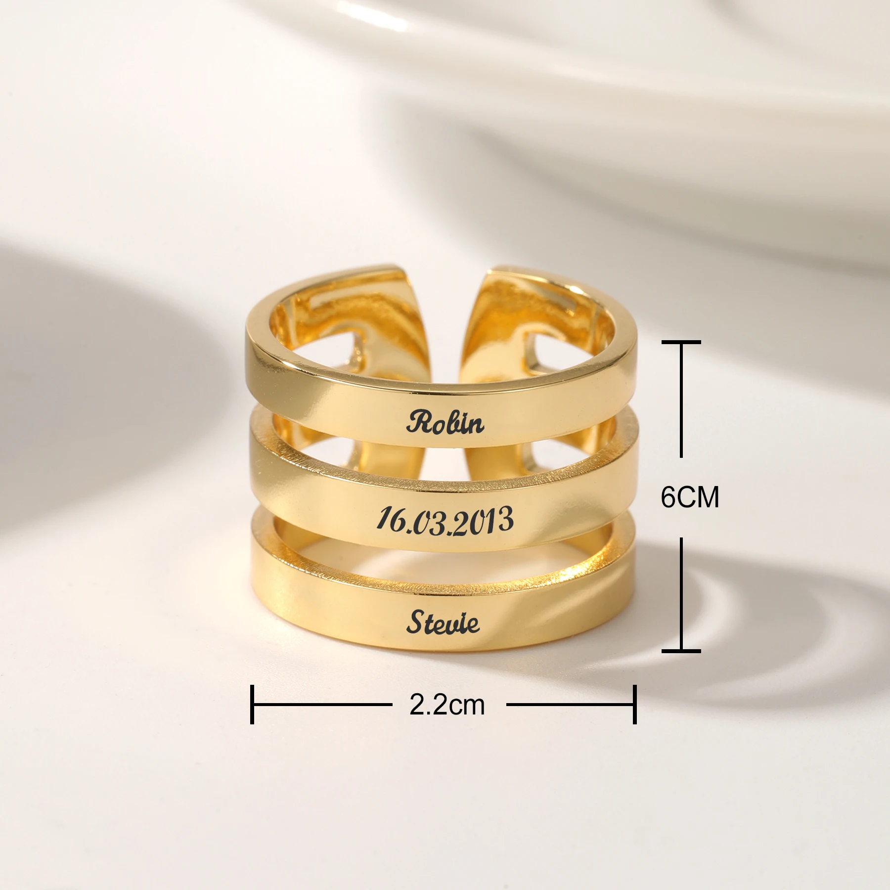 Кольцо с гравировкой имени на заказ для семьи персонализированное кольцо из