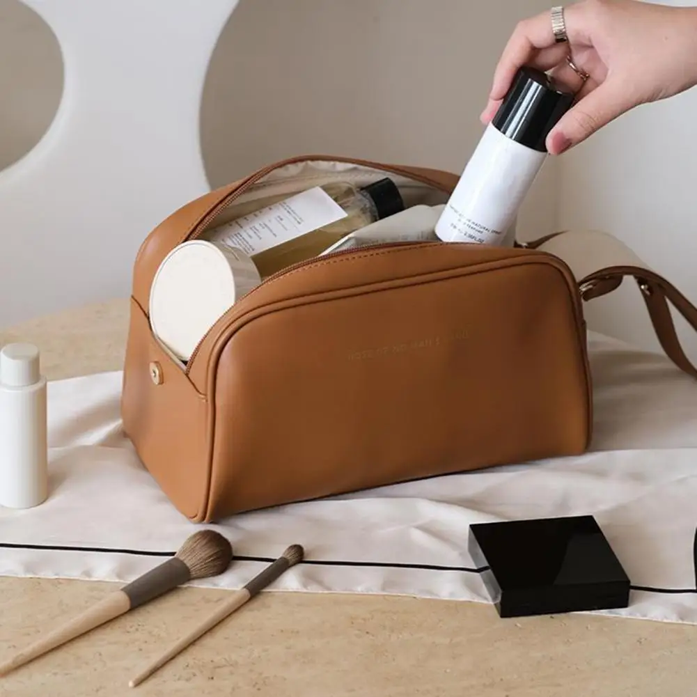 

Useful Wash Bag Large Capacity Toiletry Bag Double Zipper Fashionable Women Makeup Pouch Toiletry Bag Keep Tidy