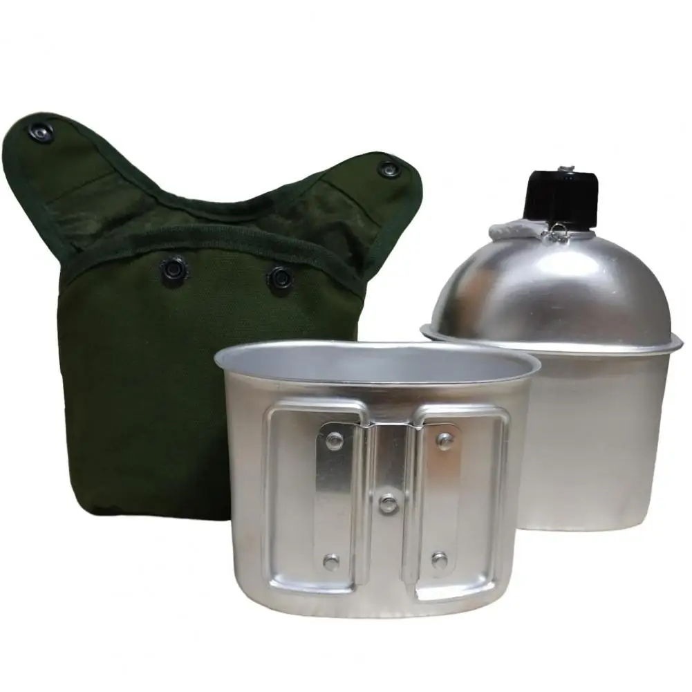 

Water Cup 1 Set Helpful Drop Protection Aluminum Alloy 600ml 900ml Single Soldier Water Cup Hiking Supplies