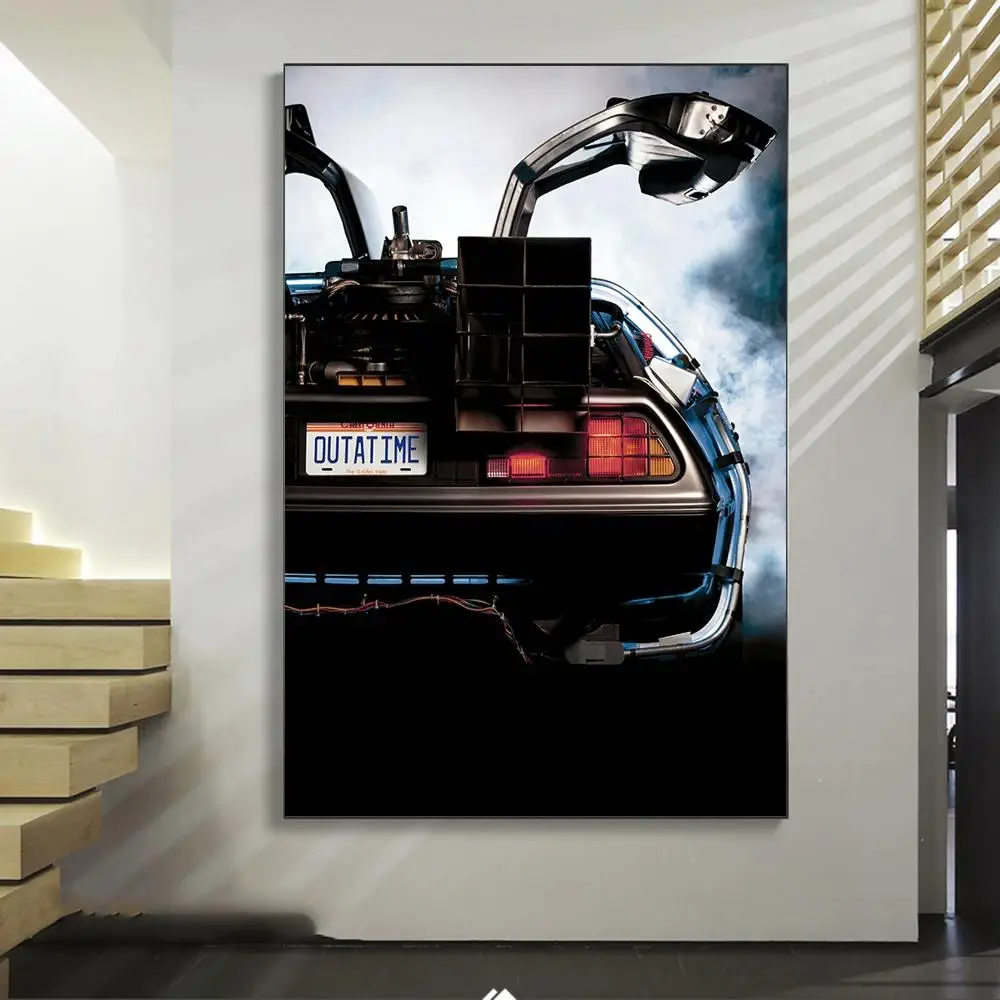 Фото Классические заколки для фильмов «Назад в будущее» Delorean Time Machine, печать плакатов, домашний декор, скандинавский минималистичный эстетический настенный рисунок №3