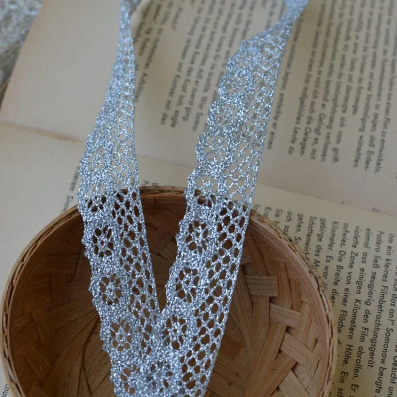 Кружевная ткань с вышивкой из полиэстера одежда ручной работы сделай сам серебро