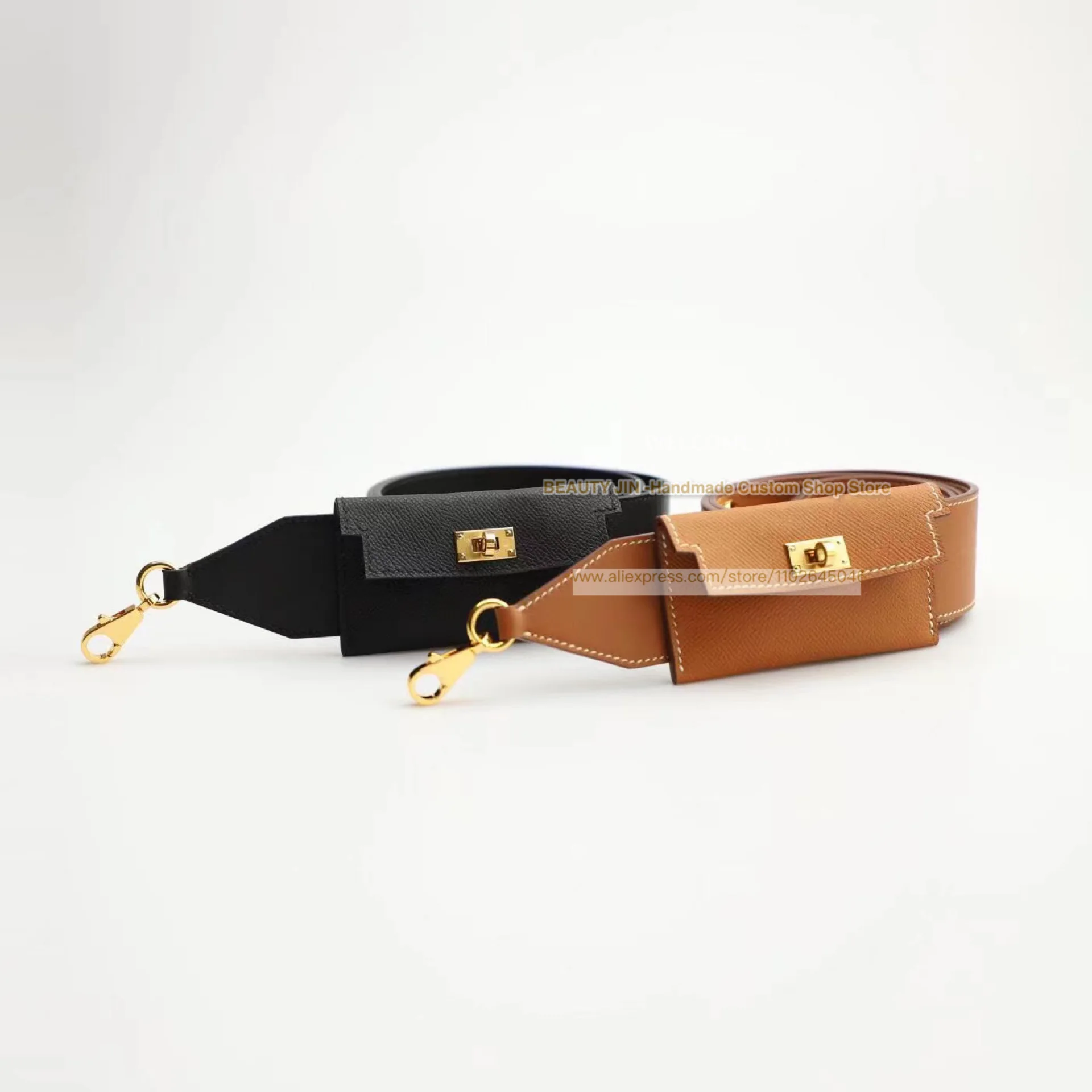Width Kely Pocket Epsom Swift Togo Leather Wide Shoulder Strap