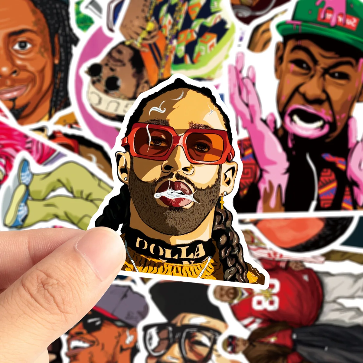 

50PCS Personality Trend Hip Hop Rock Rap Rap King Graffiti Sticker Guitar Body Sticker Laptop Mobile Phone Sticker