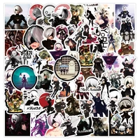50pcs cartoon scifi game nier automata stickers graffiti stickers for diy luggage laptop skateboard motorcycle bicycle stickers