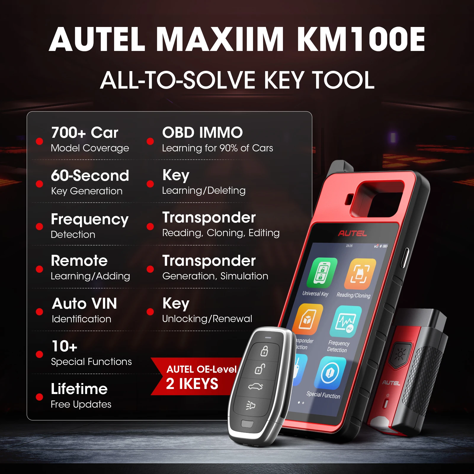 Фото Autel KM100E Инструмент для программирования ключей Автомобильный диагностический сканер Бесплатное обновление ключевого программатора PK IM508 №2