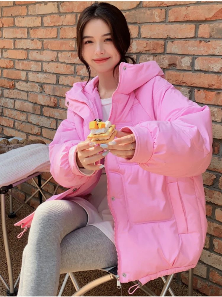 Women's Short Parka Winter Warmth Down Cotton Padded Jacket Korean Fashion Plus Size Loose Leisure Coat Jacket New