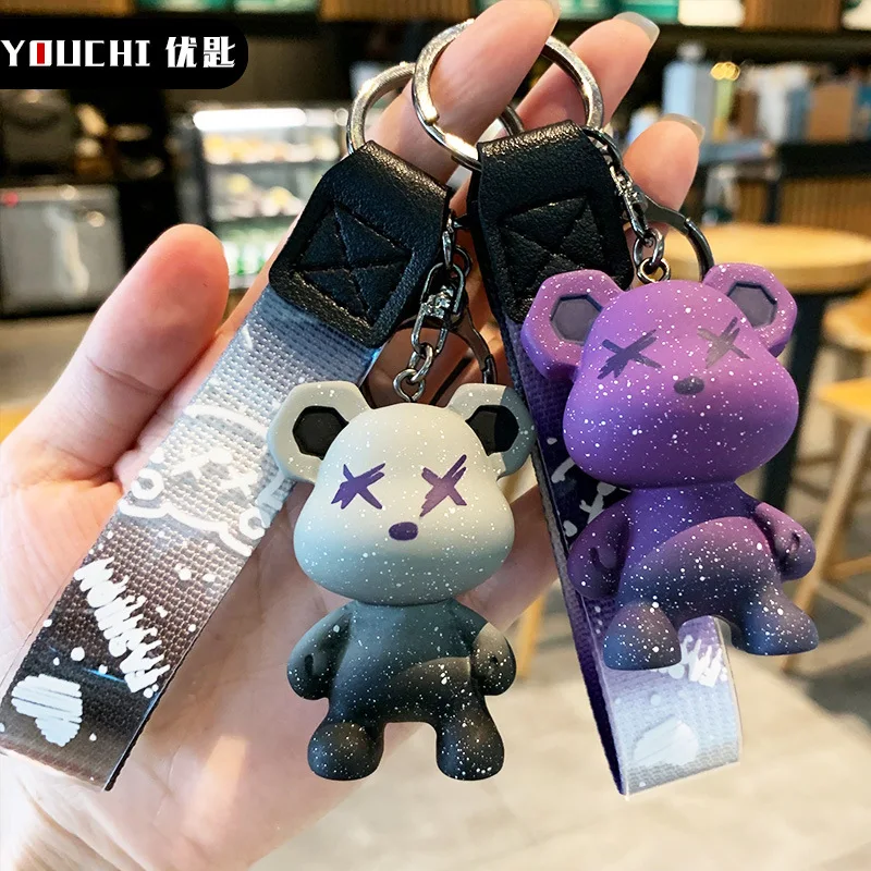 

Cartoon Chameleon Bear Key Chain Epoxy Doll Key Chain Accessories Cute Couple Car Pendant Small Gift