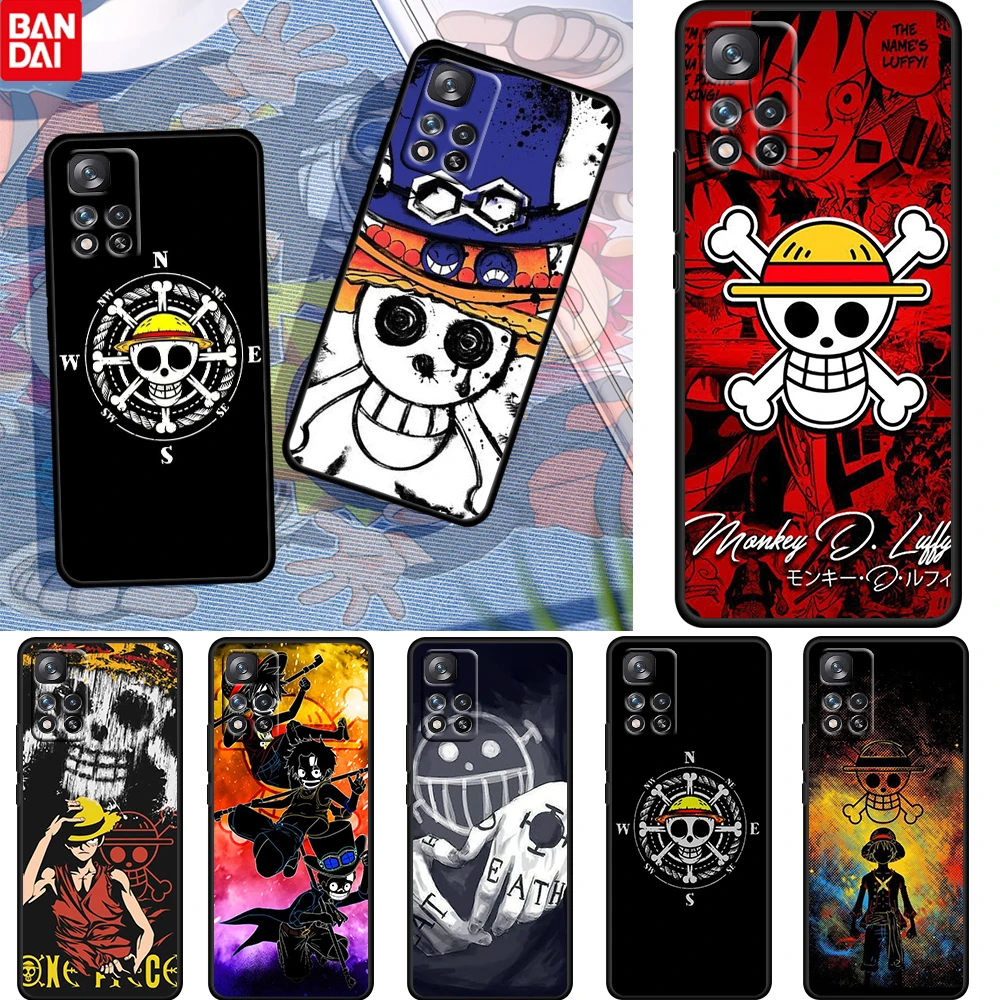 

Anime ONE PIECE LOGO For Xiaomi Redmi Note 11 10 11T 10S 9 9S 8 7 5G 4G Soft Black Silicone Phone Case Fundas Coque Capa Cover