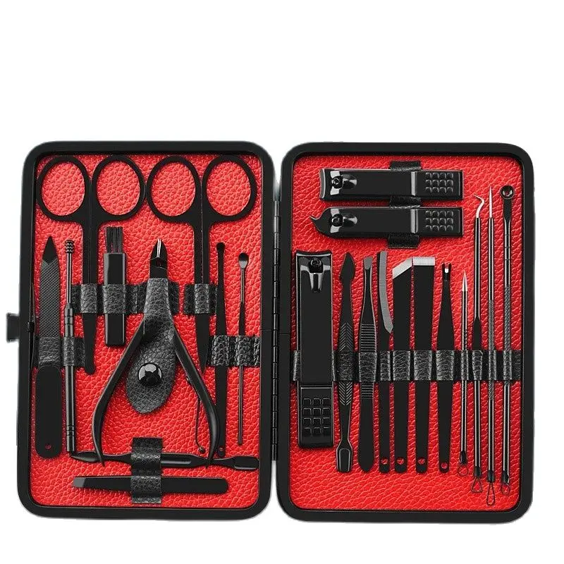 Supper Complete 25 Pieces Manicure Set Nail Kit Art Tools Toenail Pedicure Care Ingrown Trimmer Clipper Professional enlarge