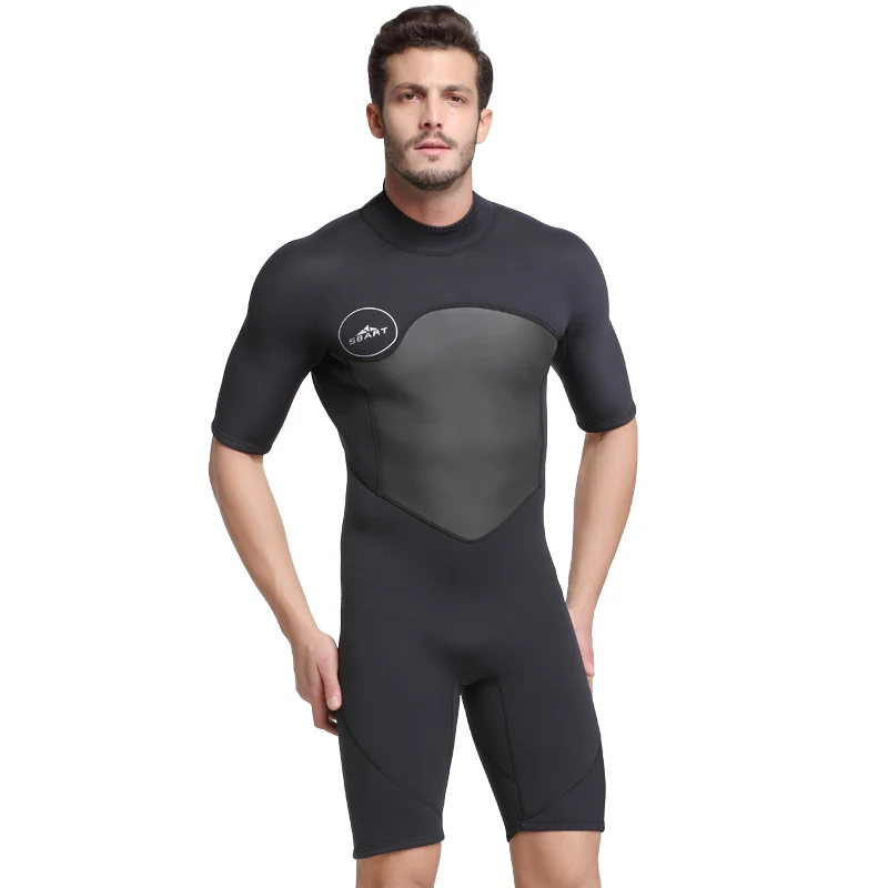 

SBART 2MM Neoprene Wetsuit Men Keep Warm Swimming Scuba Diving Bathing Suit Short Sleeve Triathlon Wetsuit for Surf Snorkeling