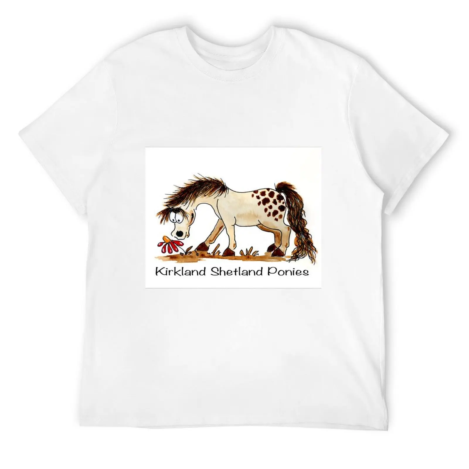 Футболка Kirkland Shetland Ponies винтажная рубашка с аниме милые топы забавная хлопковая