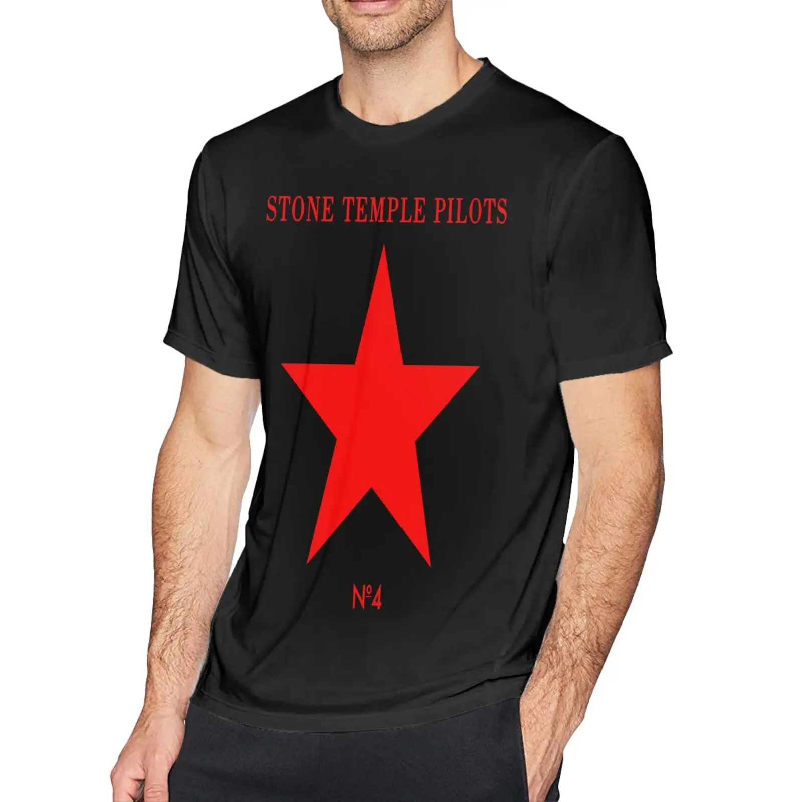 

Футболка мужская с надписью «Stone Temple Pilots», хлопковая тенниска с надписью N4, одежда для мужчин