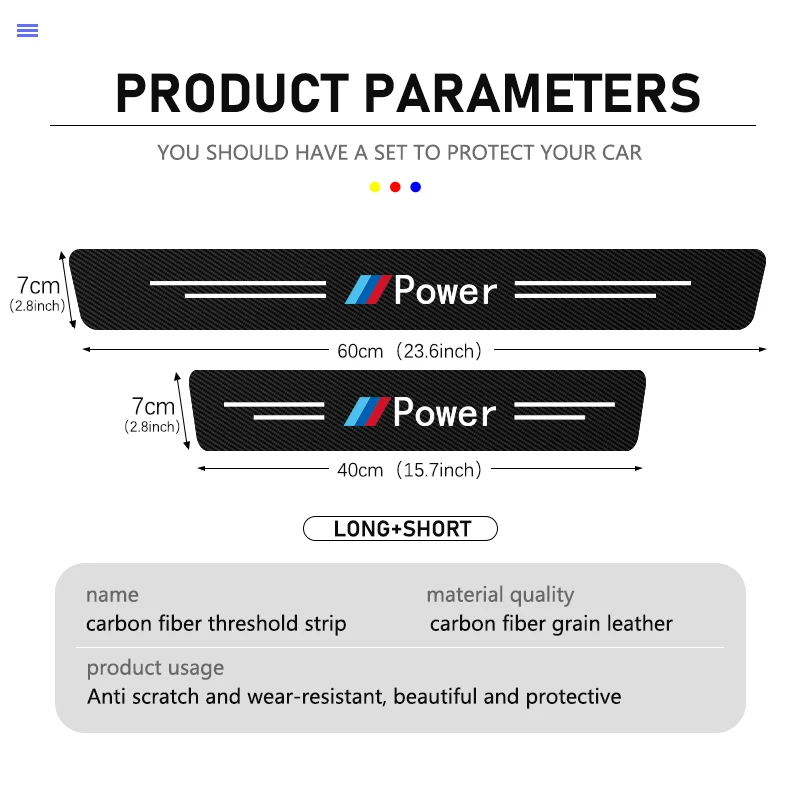 Дверь автомобиля порог из углеродного волокна полоски против царапин для BMW G30 G20