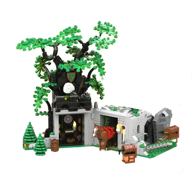 Игрушки из строительных блоков MOC — это креативная сборка игрушек и рождественских подарков с помощью модели небольшого замка в средневековом лесу. (art.: 3920cf1ea2231) - 3920cf1ea2231