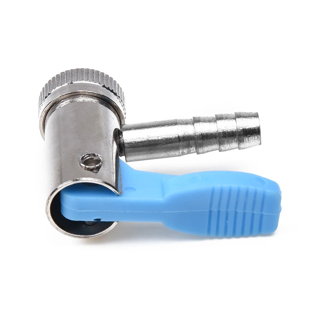 

6mm/8mm Chrome Blue Car Motorbike Tyre Inflator Valve Tire Chuck Connector Adapter Iron Nickel Plated Blue Plastic Material