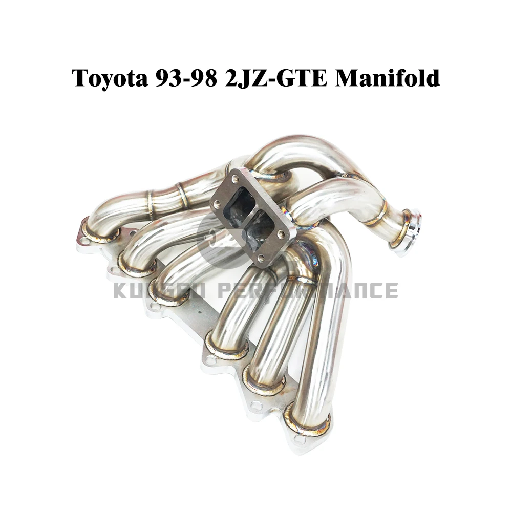 

KUNGFU PERFORMANCE SS304 3mm Thick Top Mount Twin Scroll Equal Length 2jz-gte 2JZ GTE T3 Supra 2JZGTE Turbo Manifold 1993-1997