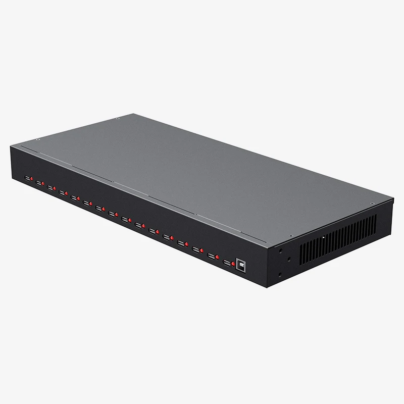 Фото A165C Промышленный USB 2.0 хаб на 16 портов для монтажа в DIN-рейку, металлический, 480 Мбит/с, 400 Вт, с общим доступом к зарядке USB №1