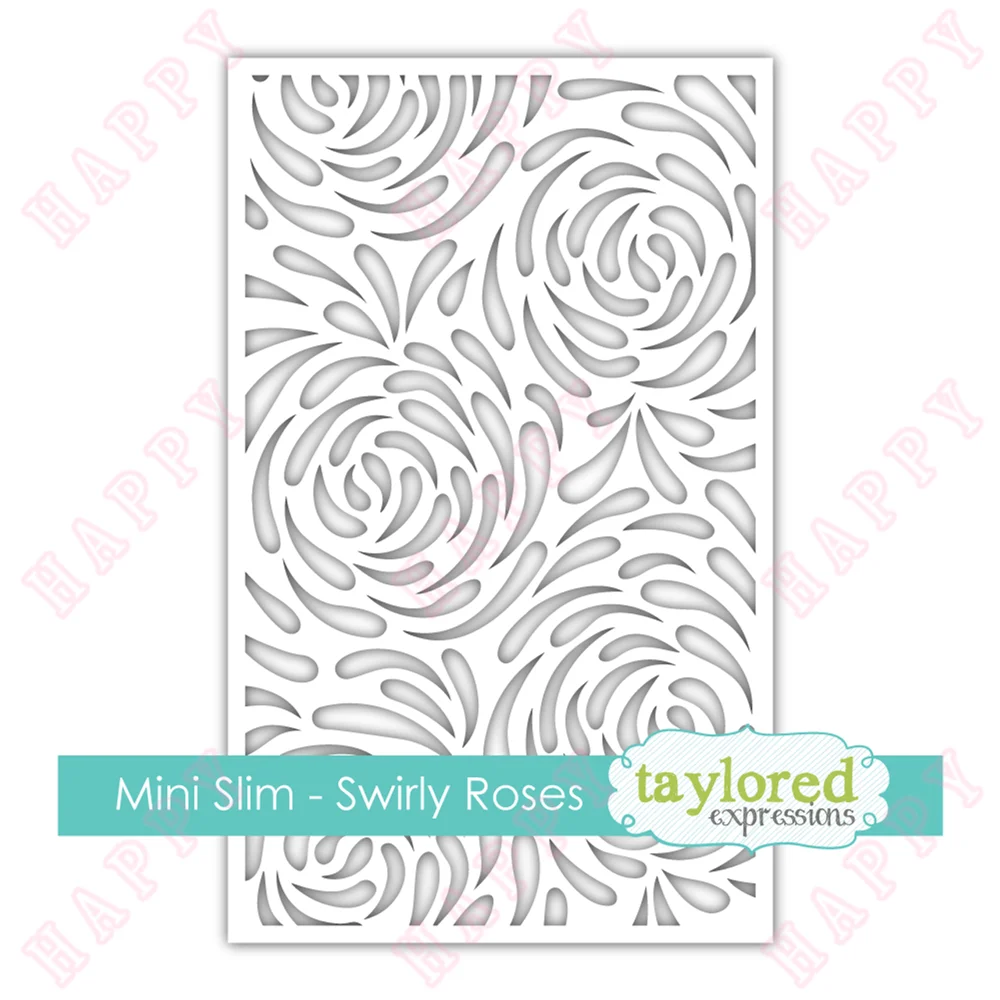 

2022 Plastic Stencils Mini Slim Swirly Roses DIY Craft Making Greeting Card Scrapbook Photo Album Decoration Embossing Template