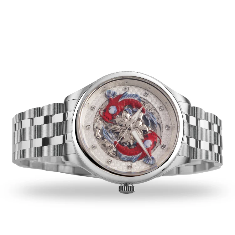 SanYuan полностью автоматические механические наручные часы мужские из нержавеющей