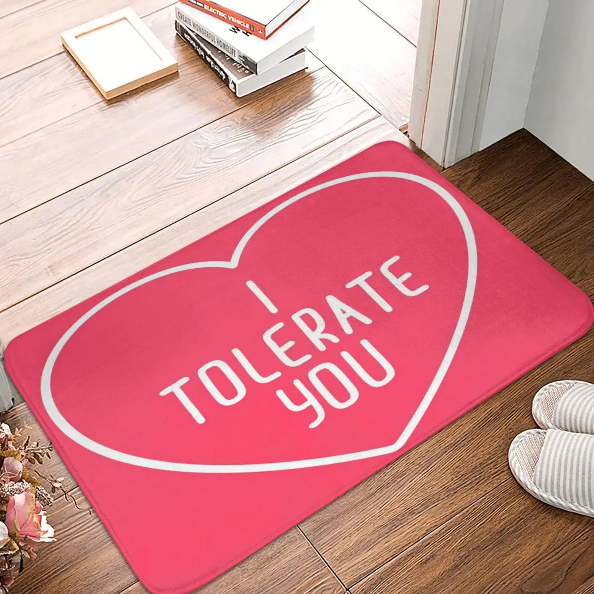 

I Tolerate You Funny Quote Carpet, Polyester Floor Mats Mats Personalized Living Room Everyday Festivle Gifts Mats Customizable