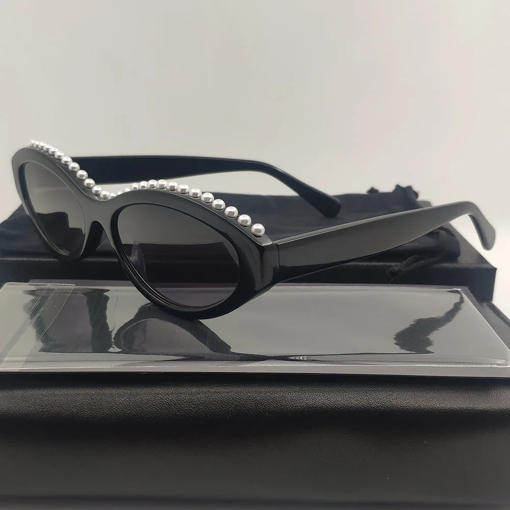 

New Glasses Shades 2023 Pearl Brand Acetate Sunglasses Square Black Brand Designer Summer Shades For Woman For Women Sunglasses