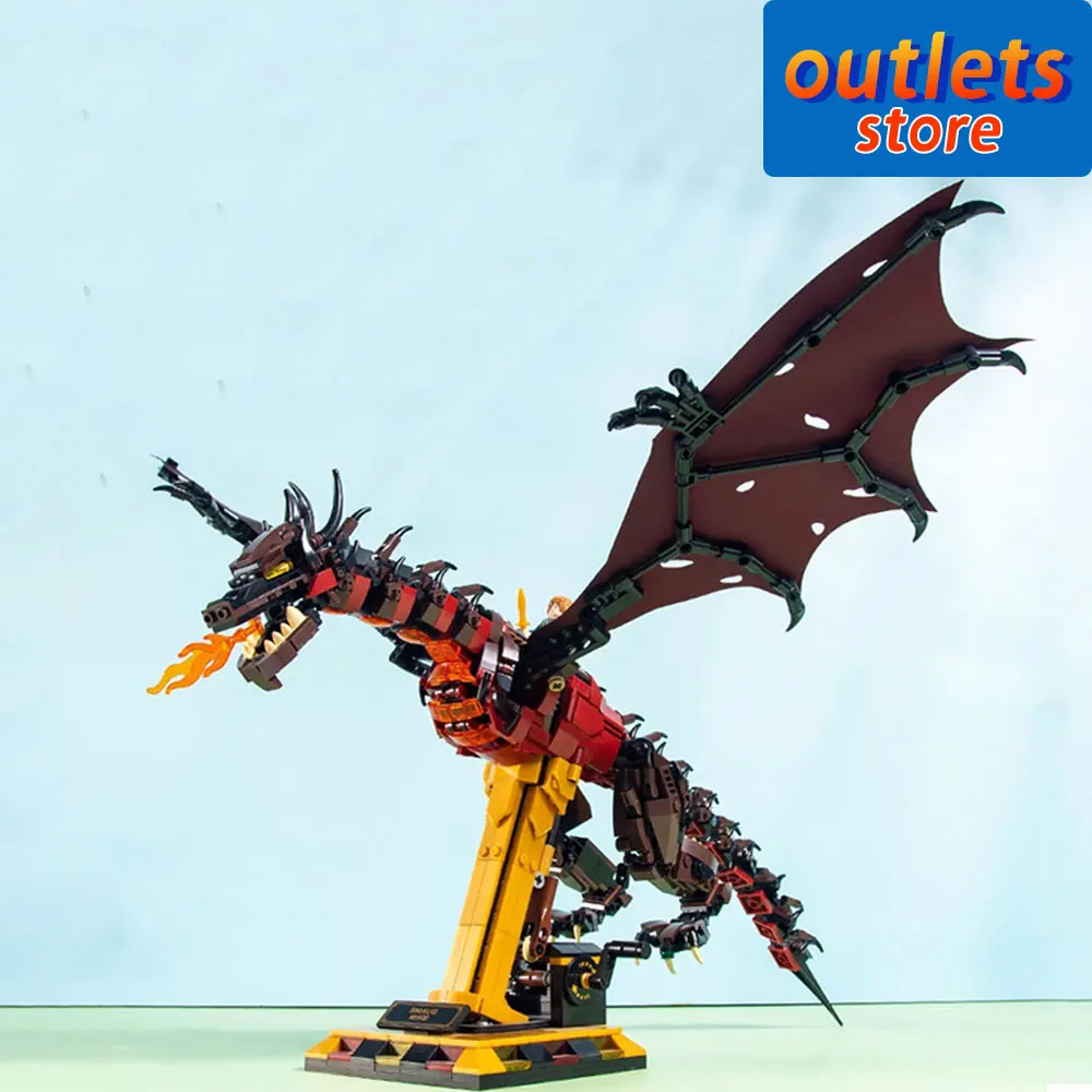 

13003 Creative Expert Ideas Hobited The Desolation of Smaug Winged Breathing Dragon Moc Bricks Model Buliding Block Toys 1359PCS