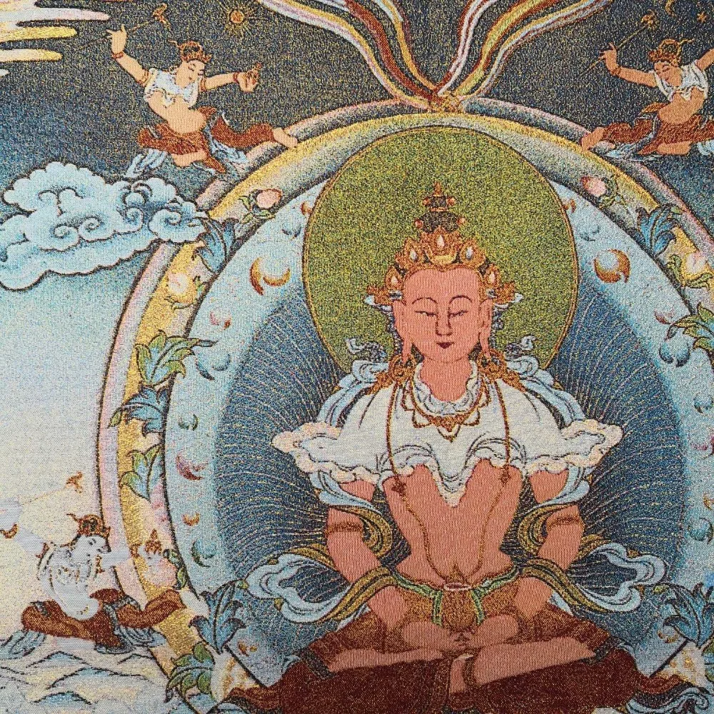 Thangka-вышивка из дерева тибетский 35 pulgadas brocado Непал Ksitigarbha duelo Wish King Kong Thangkas 1 vendid -