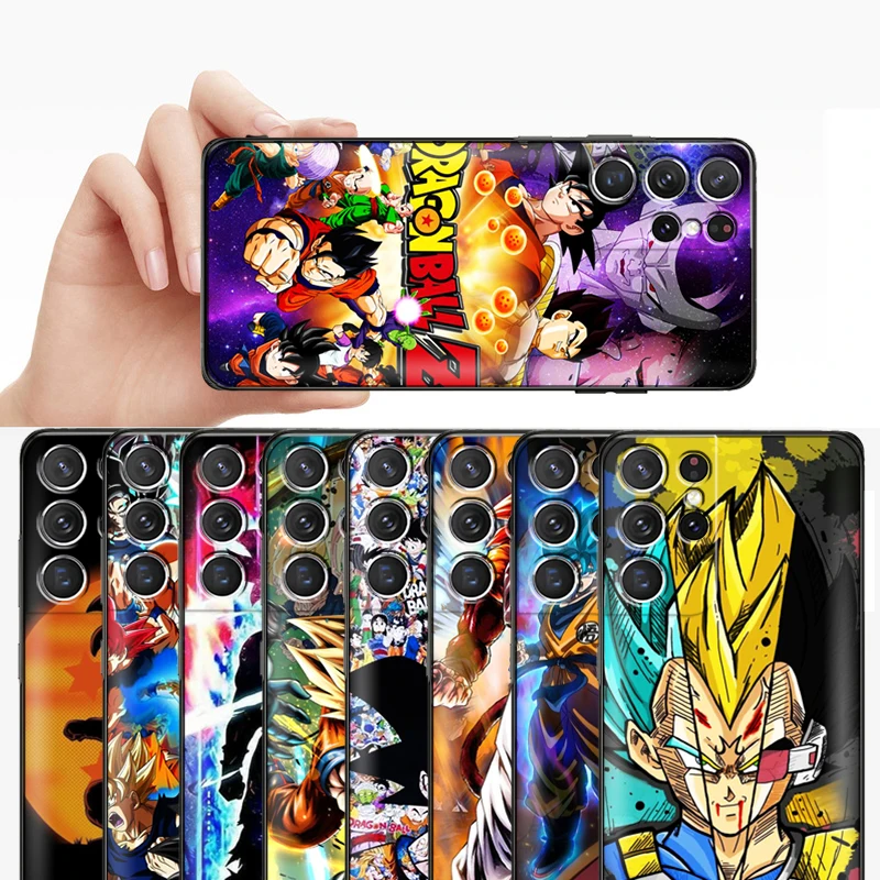 

Japan Anime Dragon Ball Goku Phone Case For Samsung Galaxy S22 S21 S20 Ultra FE 5G S22 S10 10E S9 Plus Coque Black Funda Back