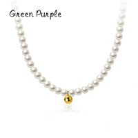 green purple s925 sterling silver trend simple pearl charm clavicle necklace for women european wedding fine jewelry cn1172