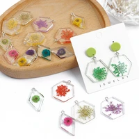 2pcslot transparent resin flower charms pendant for jewelry making diy earrings bracelet accessories