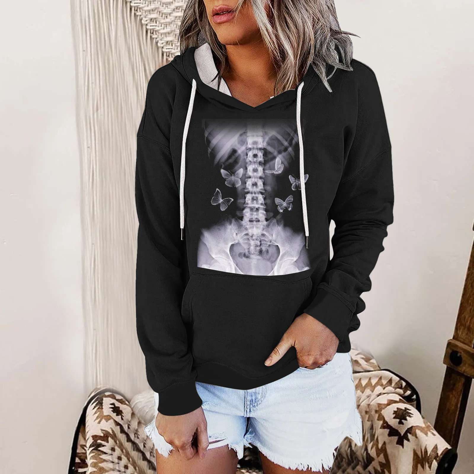 

Женская туника с капюшоном и воротником на завязках 2022, пуловер, флисовая толстовка с молнией, повседневные женские свитера на молнии