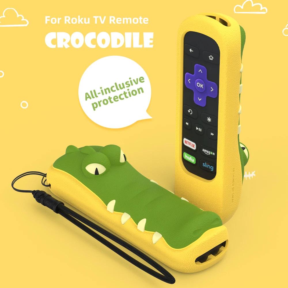 

SIKAI Case Shockproof Protective Cover for Roku Express/Roku Premiere RC68/RC69/RC108/RC112 Cartoon Crocodile Remote Case