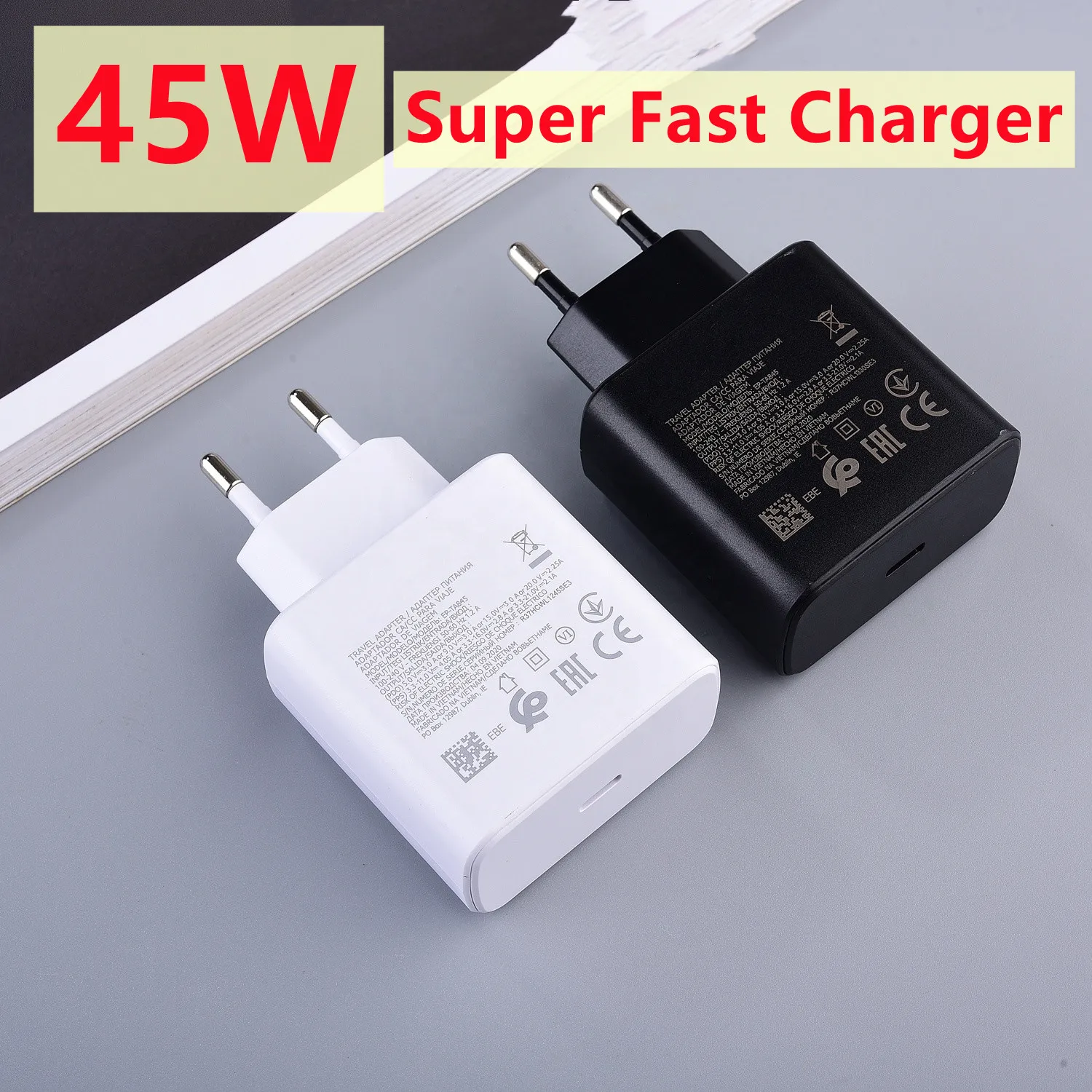 

5pcs/lot Original 45W EP-TA845 US EU Plug Super Fast Charing USB-C Wall Travel Charger For S20 + Ultra Note 20