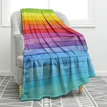 Couverture douce et lisse, couleurs arc en ciel, pour canapé, chaise, lit, bureau, voyage, Camping, pour enfants et adultes  (1)