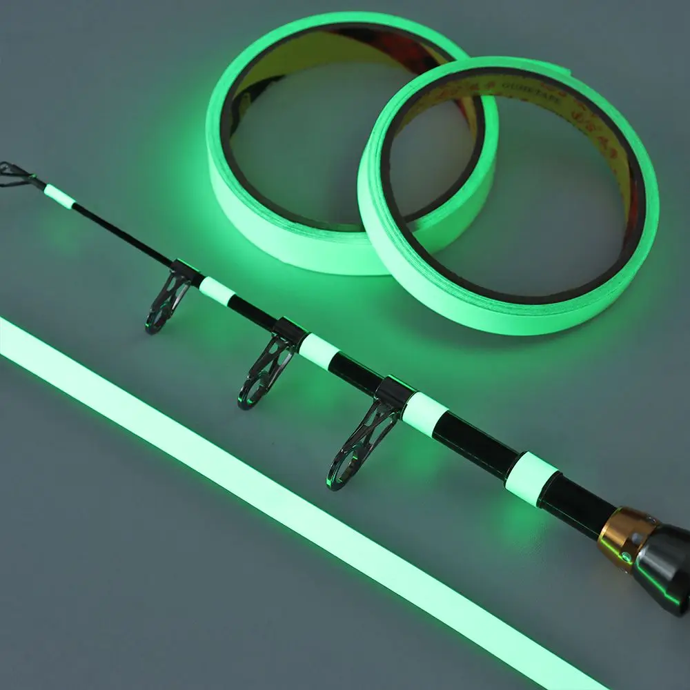 

1cm 1.2cm 1.5cm width Self-adhesive Tape Glow in the Dark Fishing Rod Luminous Sticker Protecting Fishing Rod Bandage