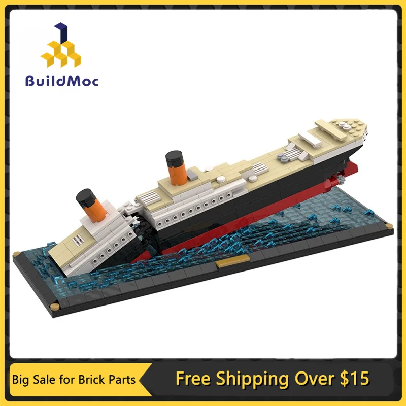 Модель круизного лайнера MOC Titanic Детский конструктор развивающие 3d-блоки игрушка