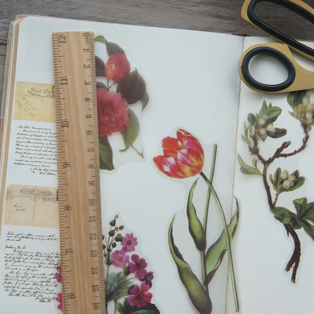 38 шт. масляная живопись в цветочном стиле прозрачные наклейки для скрапбукинга DIY