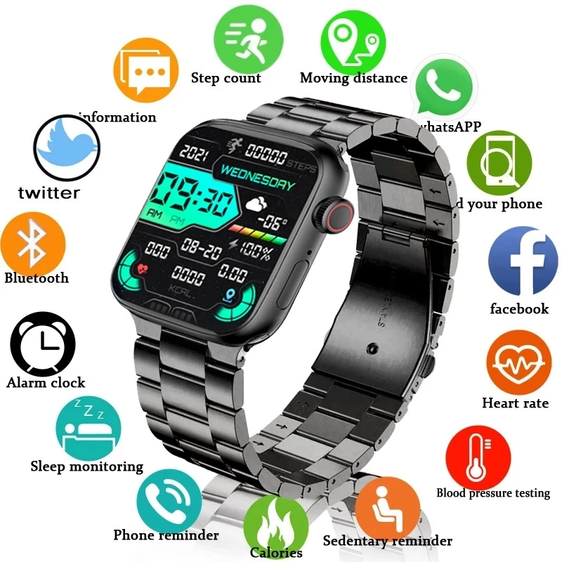 

NFC Smart Watch Men Women GPS Motion Track Fitness Tracker Smartwatch Mens Bluetooth Call For Android ios Apple Watch Band +Box