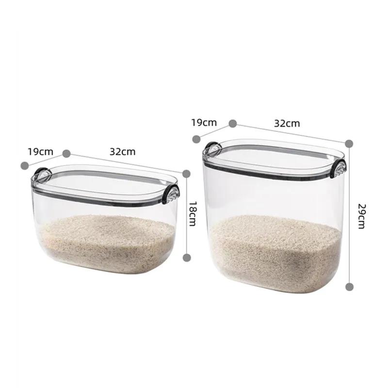 Женский контейнер для хранения риса кухонный прозрачный с мерной чашкой 20 фунтов