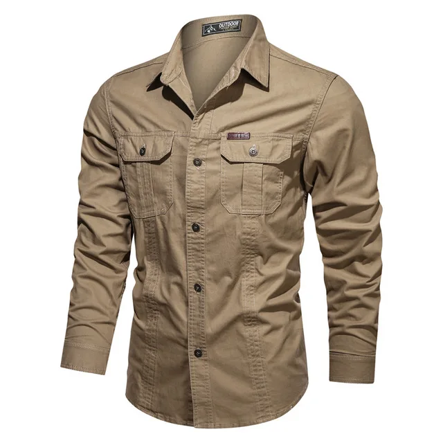

New Men's Casual Shirt 5XL 6XL Male Overshirt 2023 Military Cotton Shirts Men Brand Clothing Casual Shirt Blouse