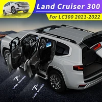 for toyota land cruiser 300 2022 lc300 fj300 70th anniversary logo projection lamp car door pedal light modification accessories