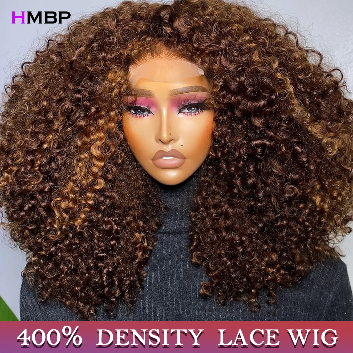 Парик с эффектом омбре 400 плотность 100% кудрявые волосы парик из человеческих